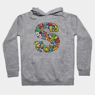 Alphabet Monster Doodle Letter S Monogram Hoodie